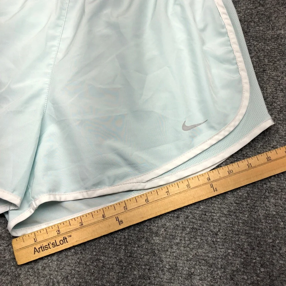 Nike Dri-FIT Tempo Running Shorts Womens Large Light Blue White Mesh 3 Inseam